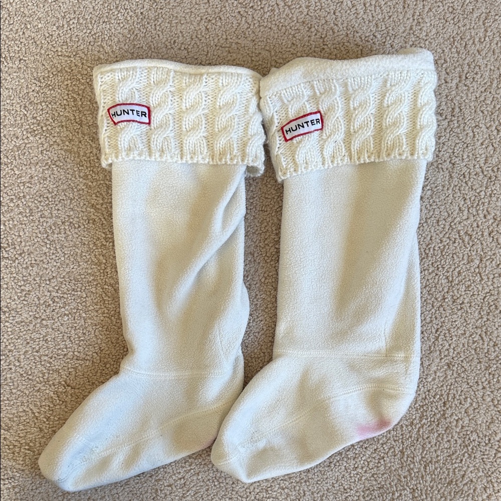 Hunter Ivory Cable Knit Boot Socks